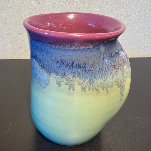 NEHER Clay in Motion Handmade Glazed Handwarmer Mug Signed & Dated Neher 2017 - Picture 2 of 11